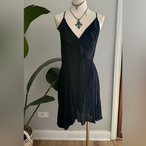 Urban Outfitters Women's Black Sleeveless Ruffle Dress